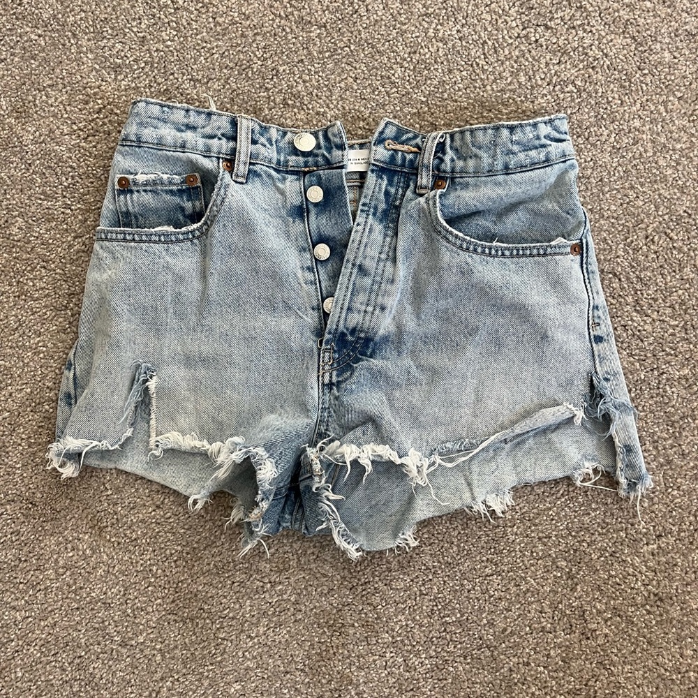 Zara High Waisted Jean Shorts